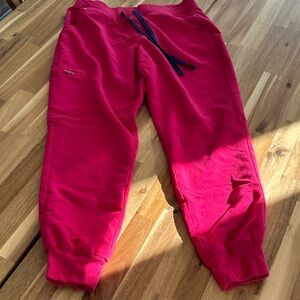 Figs Women's Bright Pink Jogger Scrubs
